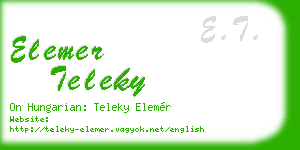 elemer teleky business card